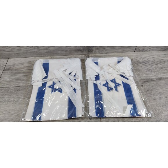 33Ft 30 Pcs Rectangle Israel Flags Pennant Banner - Mini Israeli String Banner - Picture 2 of 3